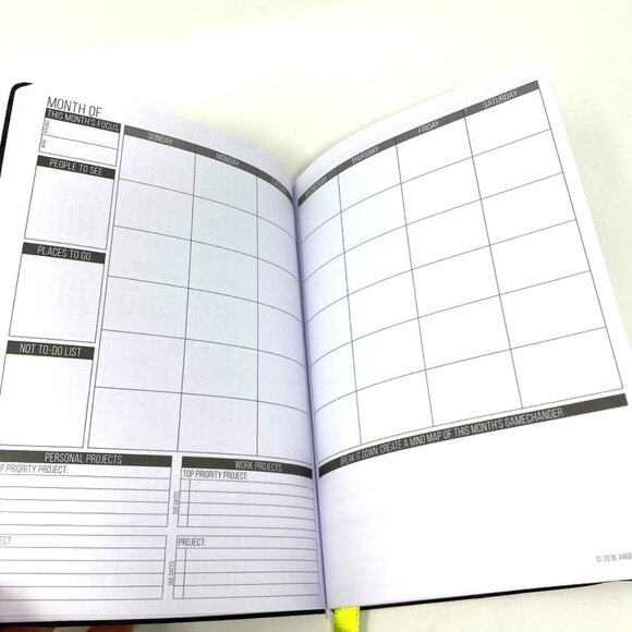 Passion Planner Weekly Monthly Goals Black Faux Leather Ribbon - Picture 10 of 16